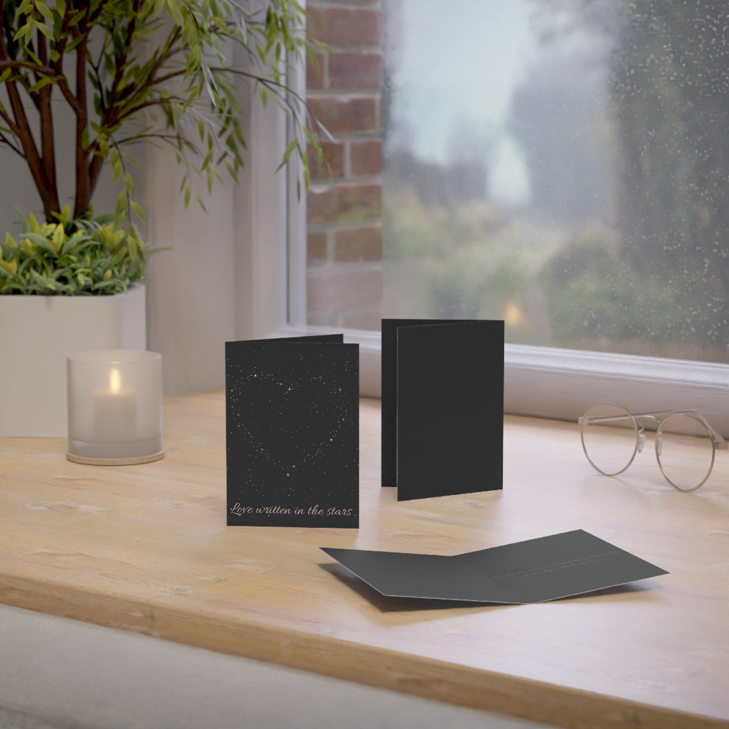 Greeting Card — "Love Written in the Stars" Romantic Constellation Notecard (Single or Bulk Packs)