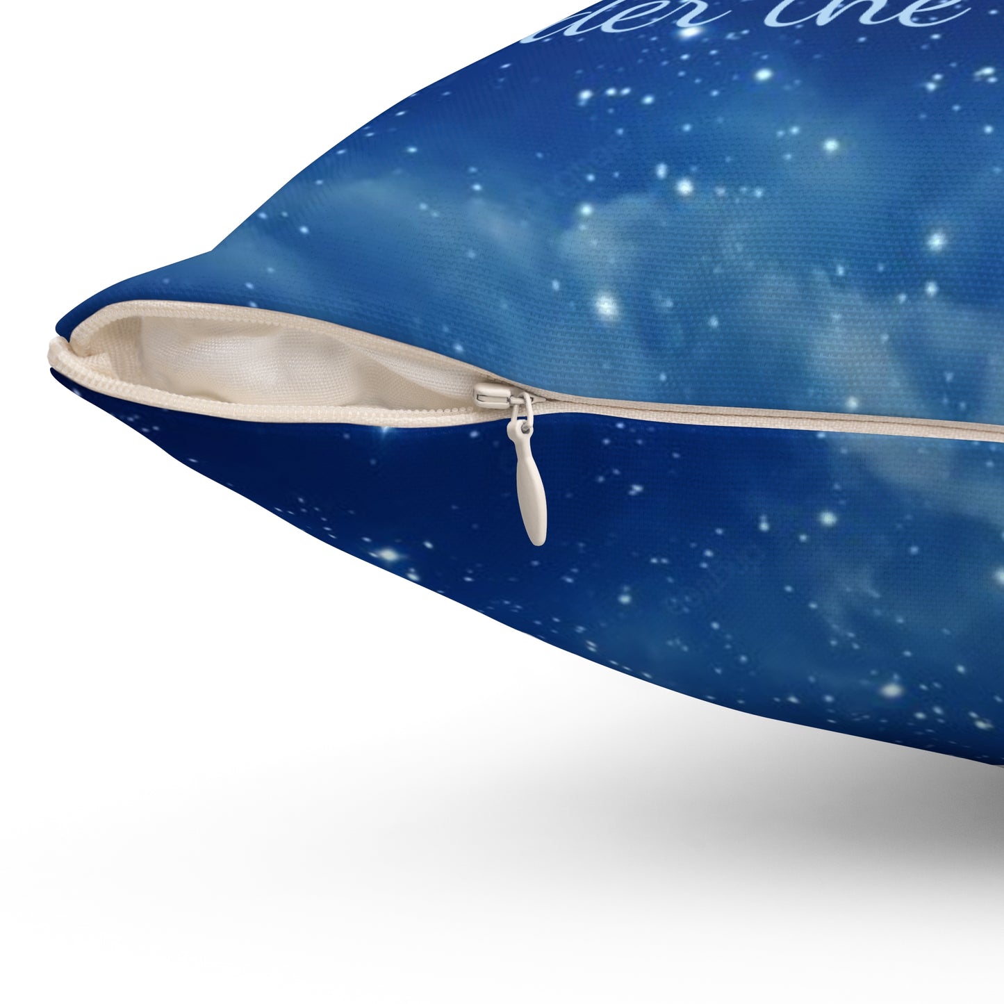 Starry Night Square Pillow — “Always with you - under the same stars” Galaxy Decorative Throw Pillow