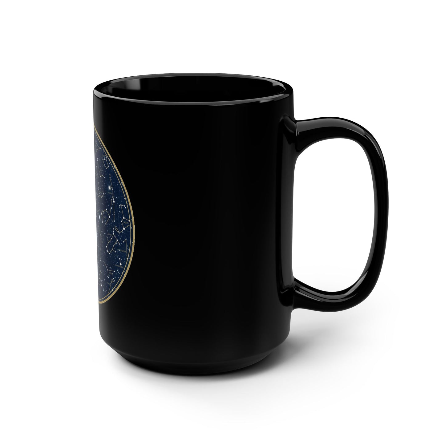 Constellation Star Map Coffee Mug — 15oz Black Ceramic Astronomy Gift