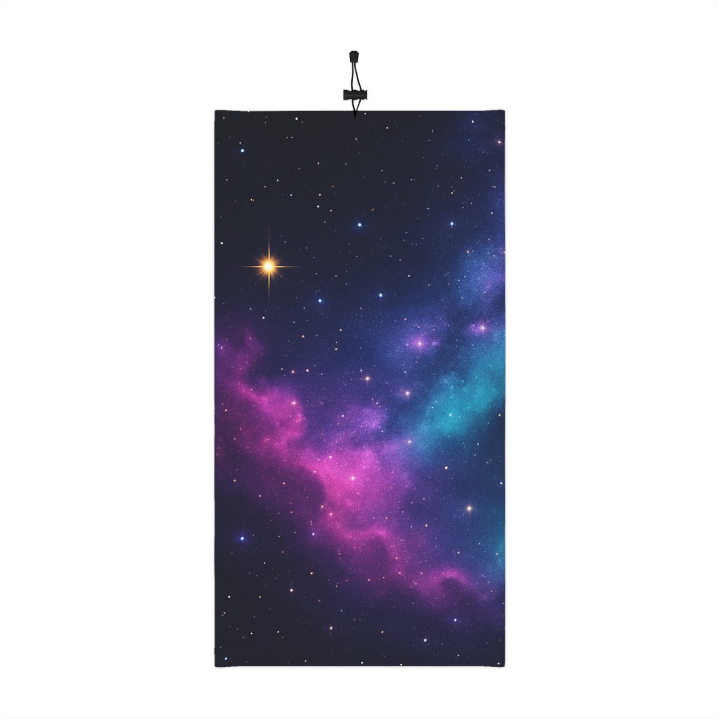 Galaxy Nebula Winter Neck Gaiter with Drawstring — Cosmic Star Scarf for Outdoor Cold Weather