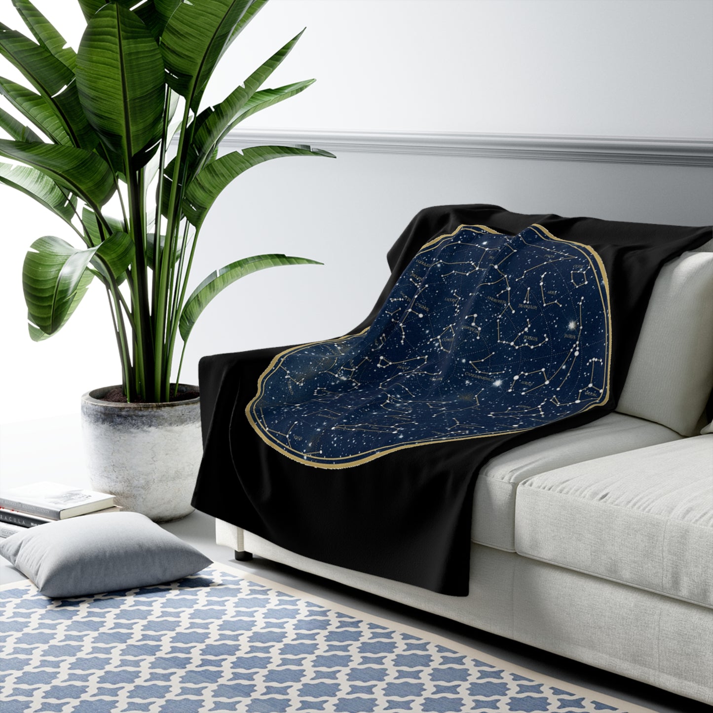 Constellation Star Map Sherpa Blanket — Cozy Astronomy Fleece Throw