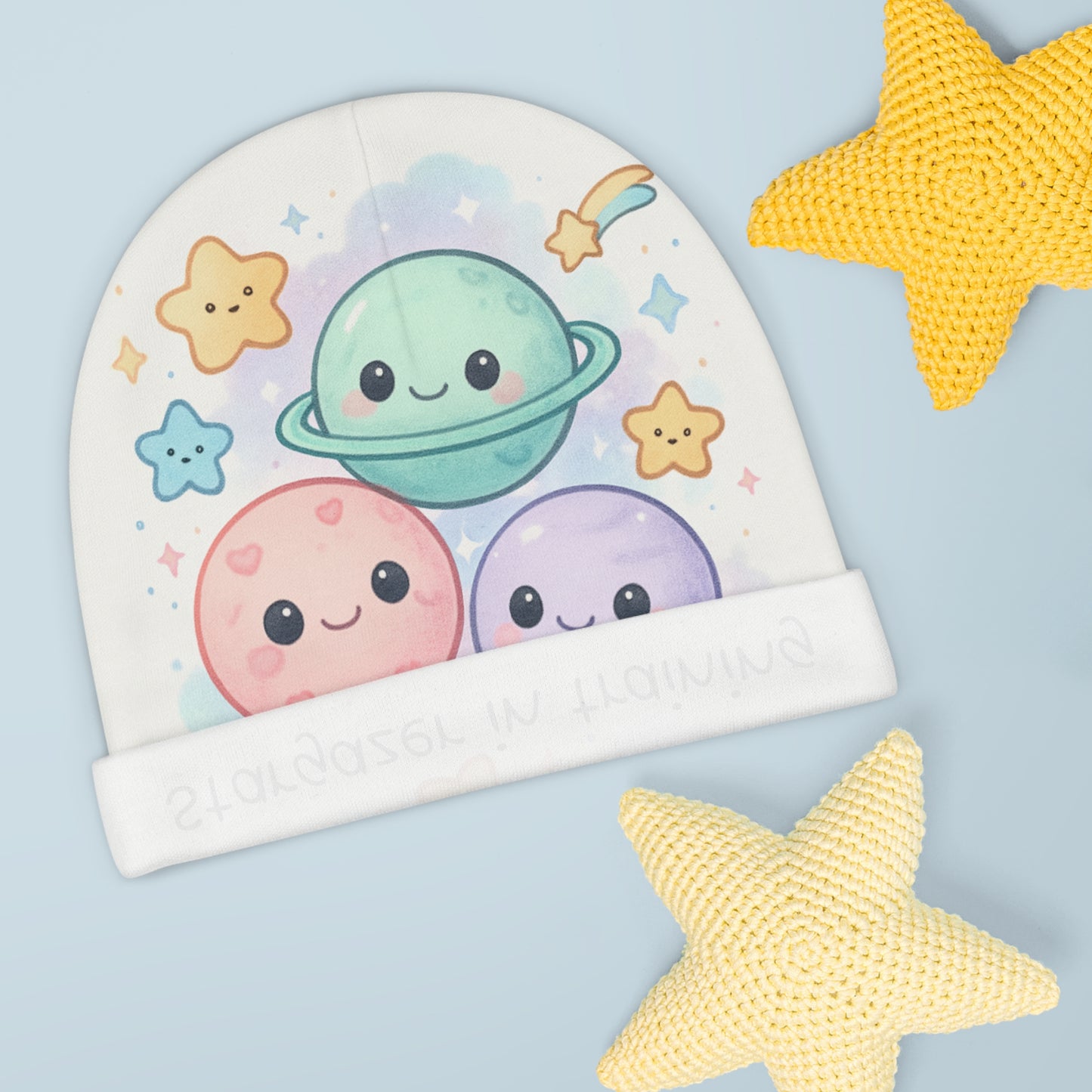 Baby Beanie — "Stargazer in Training" Cute Planet & Stars Infant Beanie