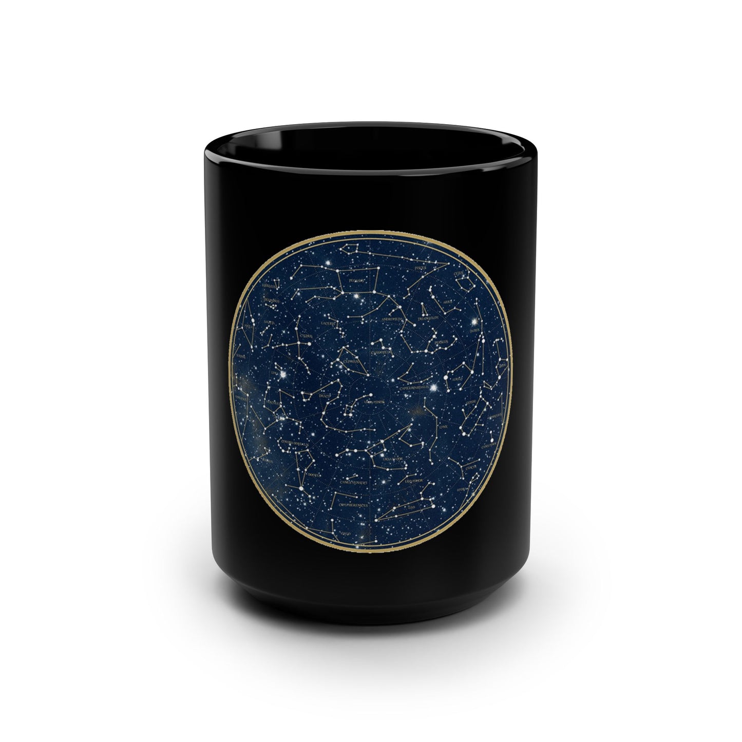 Constellation Star Map Coffee Mug — 15oz Black Ceramic Astronomy Gift