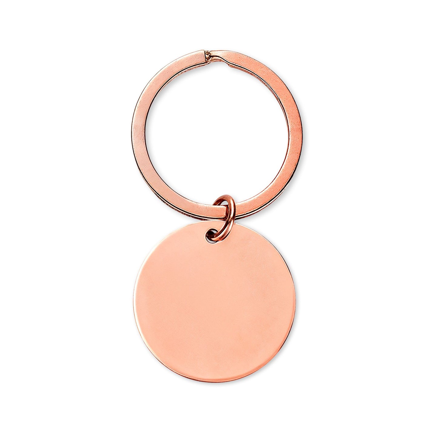 Engraved Moon Stainless Steel Keychain — Personalized Round Keyring