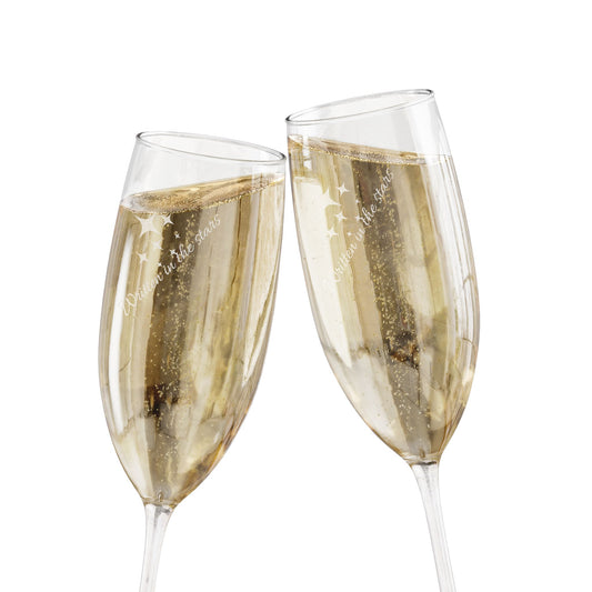 Engraved 8oz Champagne Flute — Stars & Sparkle Celebration Glass