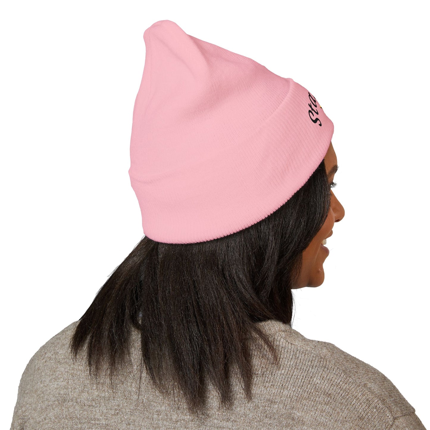 Stargazer Embroidered Cuffed Beanie — Cozy Star Lover Knit Hat