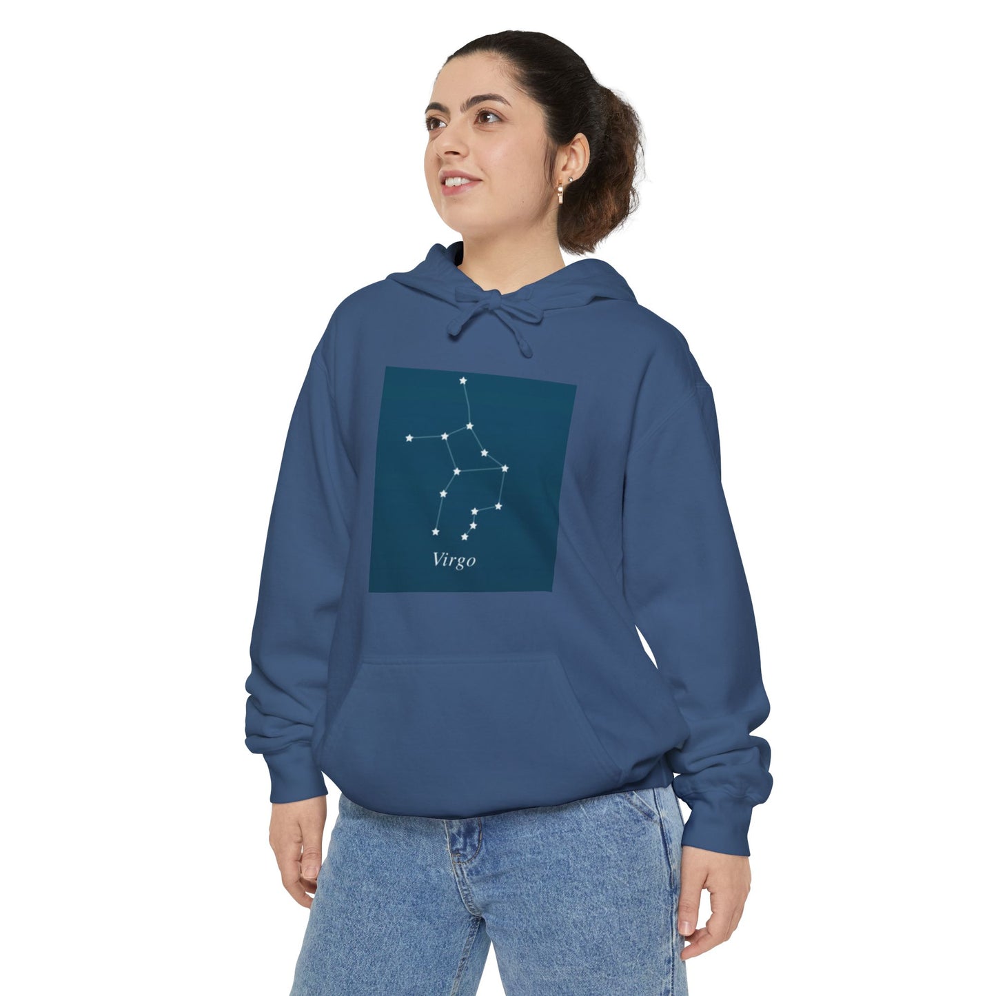 Virgo Constellation Hoodie — Minimal Zodiac Graphic Sweatshirt