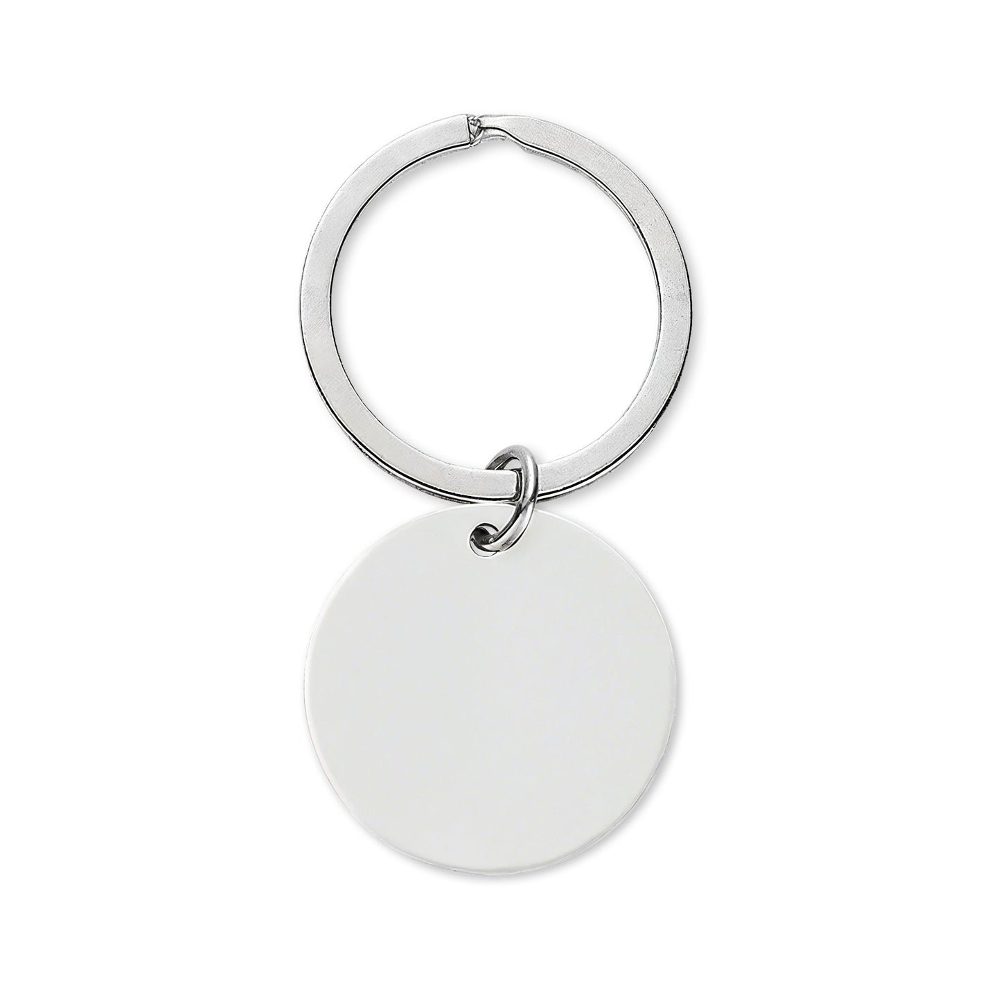Engraved Moon Stainless Steel Keychain — Personalized Round Keyring