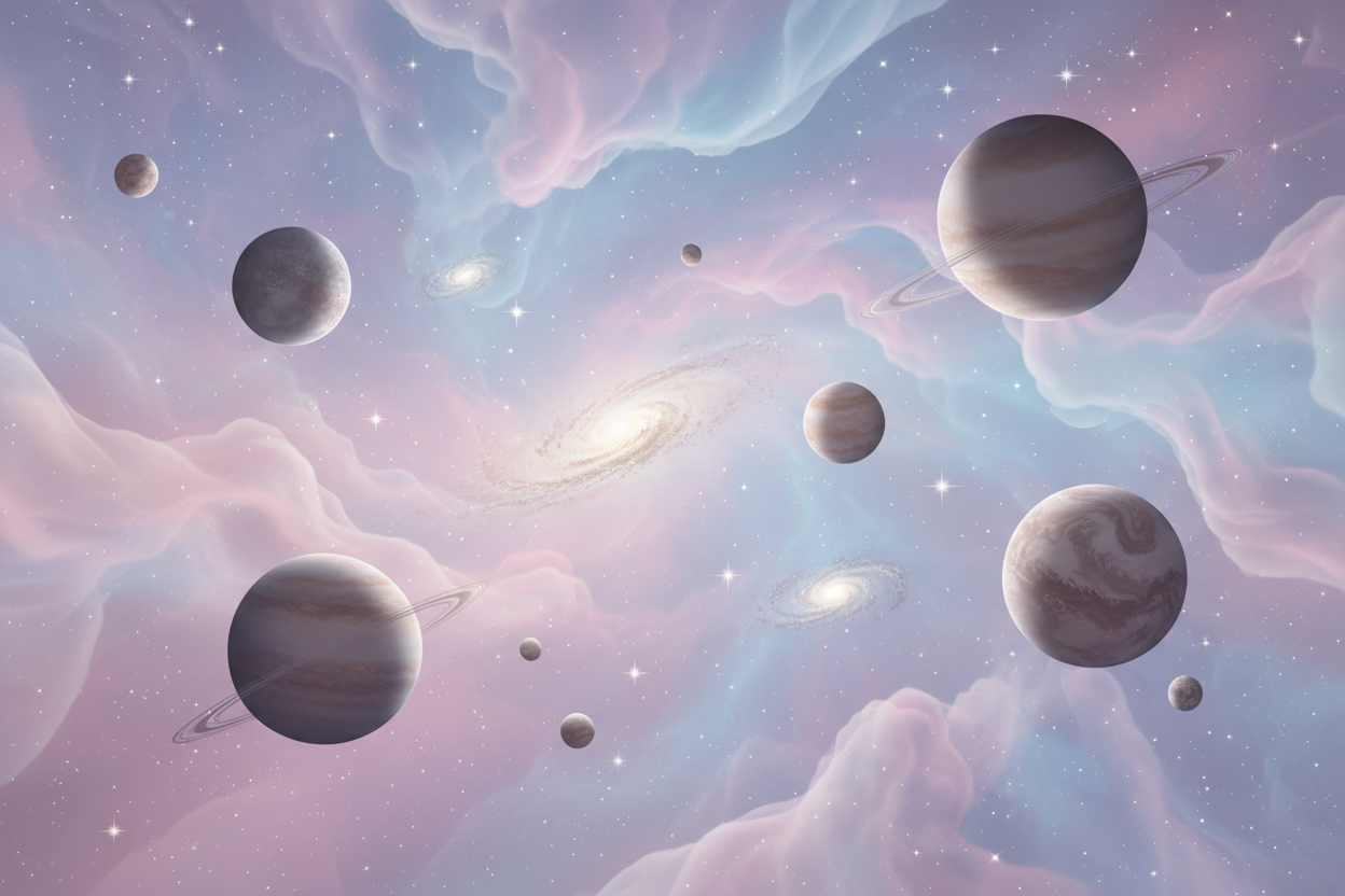 not as cute, no faces on the planets